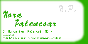nora palencsar business card